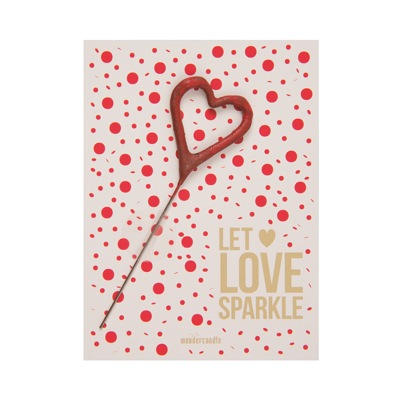Wondercard "Let Love sparkle", rot